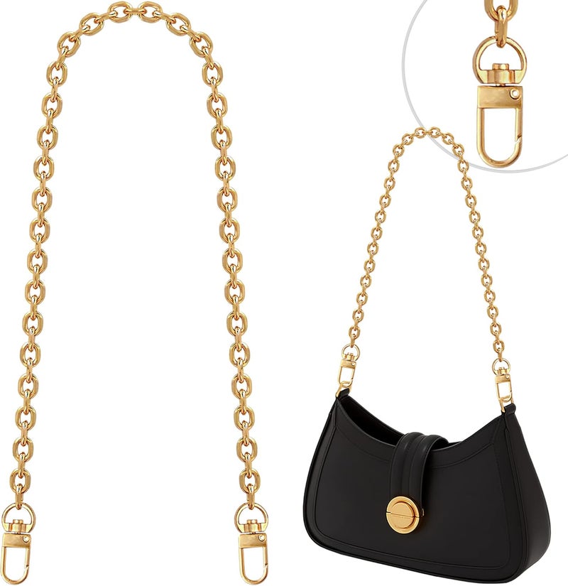 Chewarelly 1 Pcs Purse Chain Strap Cross Body Chain Strap Replacement Chain for Handbag Shoulder Bag Purse(31.5 Inches/80cm-O Chain 0.28 Inch, Gold) - Image 1